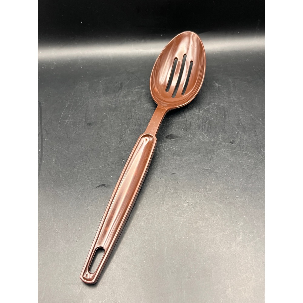 Vtg Ekco‎ USA Brown Plastic Slotted Spoon Utensil Dishwasher Safe Kitchen 11"